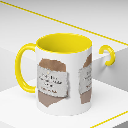 Personalized Torn Paper Note Accent Coffee Mug