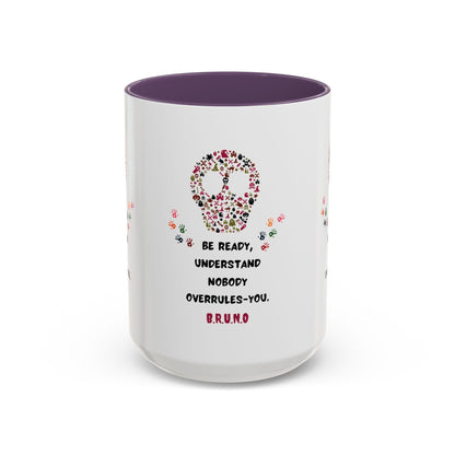 Personalized Initial Floral Skull Accent Coffee Mug