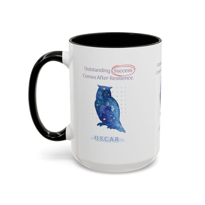 Personalized Initial Galaxy Owl Accent Coffee Mug