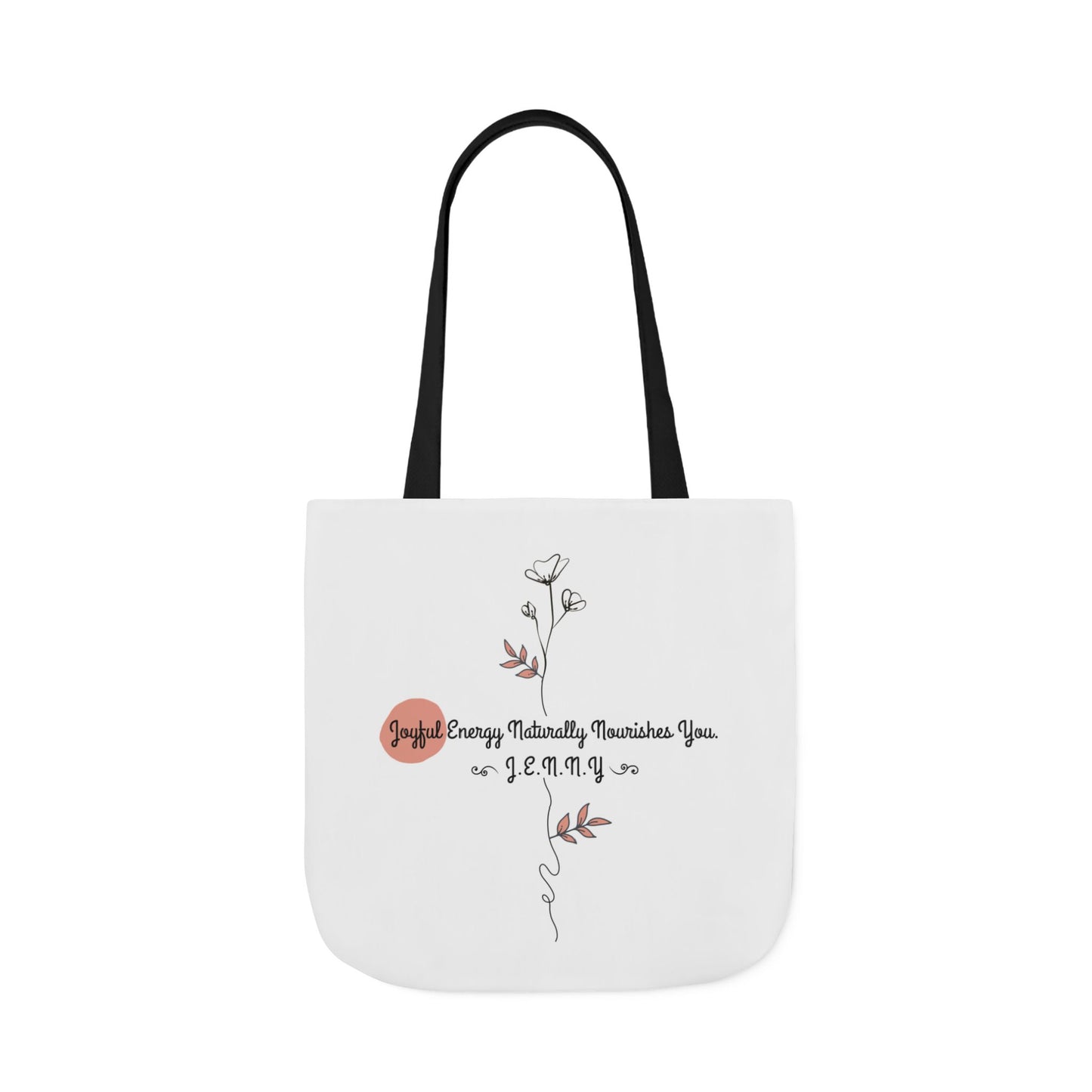 Personalized Initial Quote Floral Minimalist Canvas Tote Custom Name