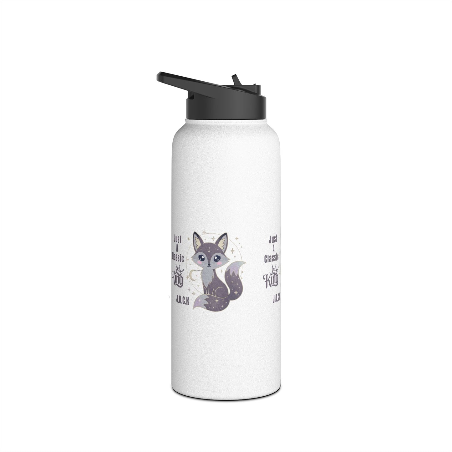 Personalized Initial Quote Fox King Stainless Steel Water Bottle