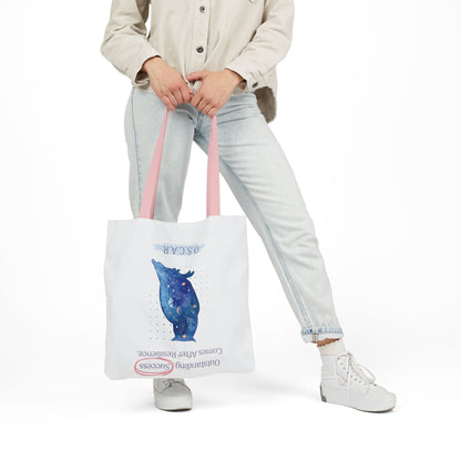 Personalized Initial Quote Owl Galaxy Canvas Tote Custom Name