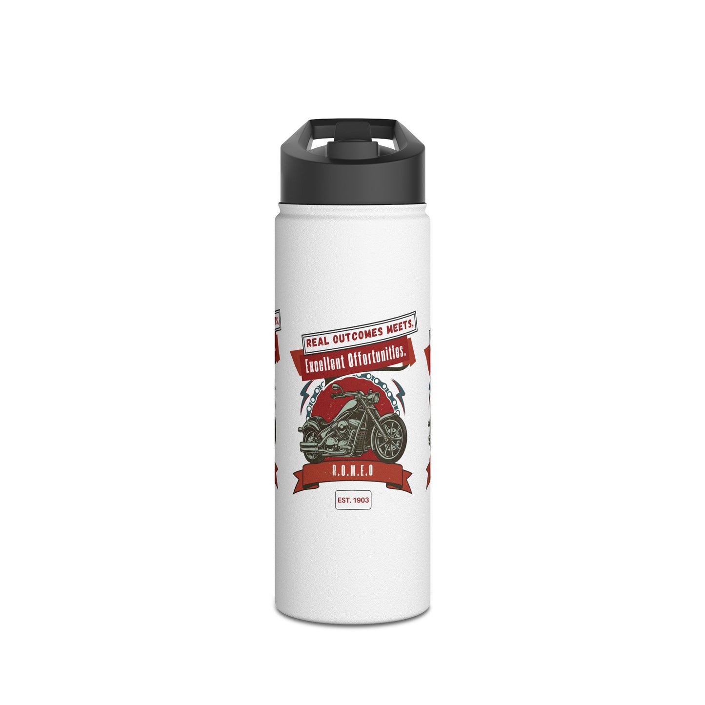 Personalized Initial Quote Motorcycle Stainless Steel Water Bottle