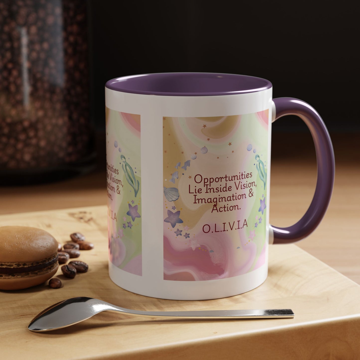 Personalized Ocean Theme Accent Coffee Mug