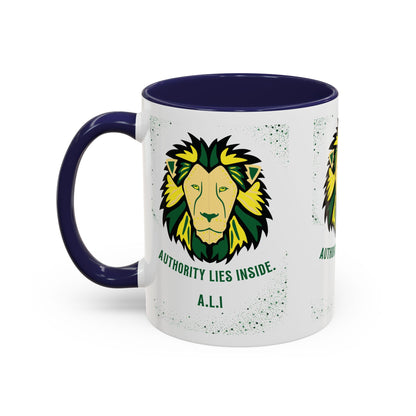 Personalized Initial Lion Accent Coffee Mug
