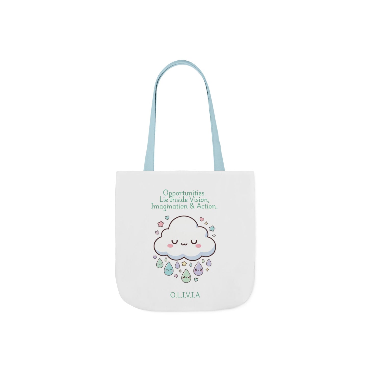 Personalized Initial Quote Cloud Dripping Canvas Tote Custom Name