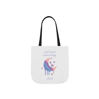 Personalized Initial Quote Moon Dripping Canvas Tote Custom Name