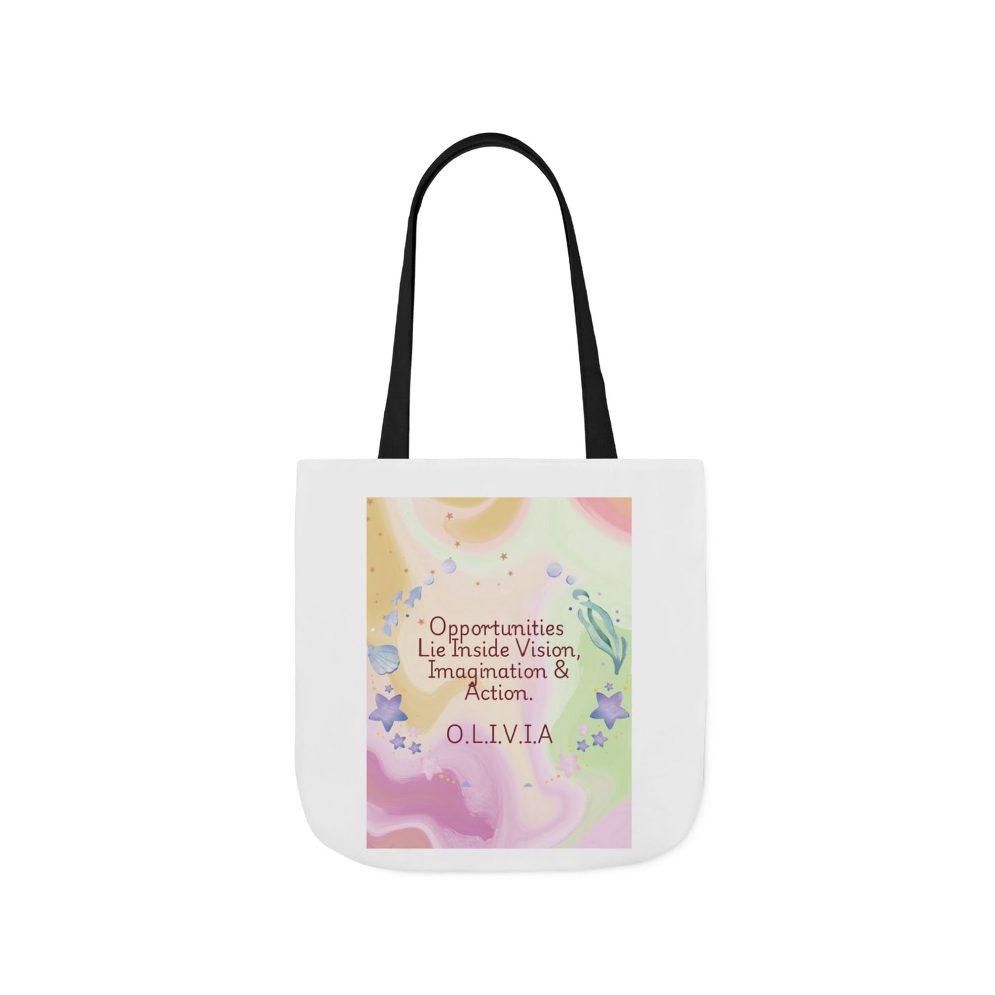 Personalized Initial Quote Ocean Theme Canvas Tote Custom Name