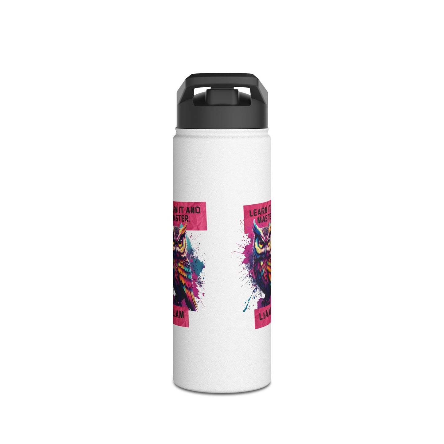 Personalized Initial Quote Owl Stainless Steel Water Bottle