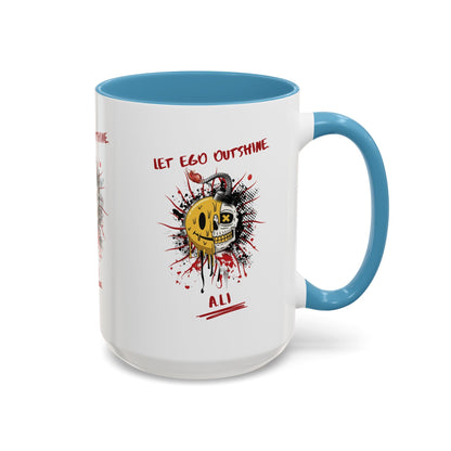 Personalized Split Smile Skull Accent Coffee Mug
