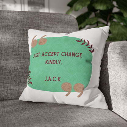 Personalized Initial Quote Oval Note — Custom Sayings on Square Poly Canvas Pillowcase