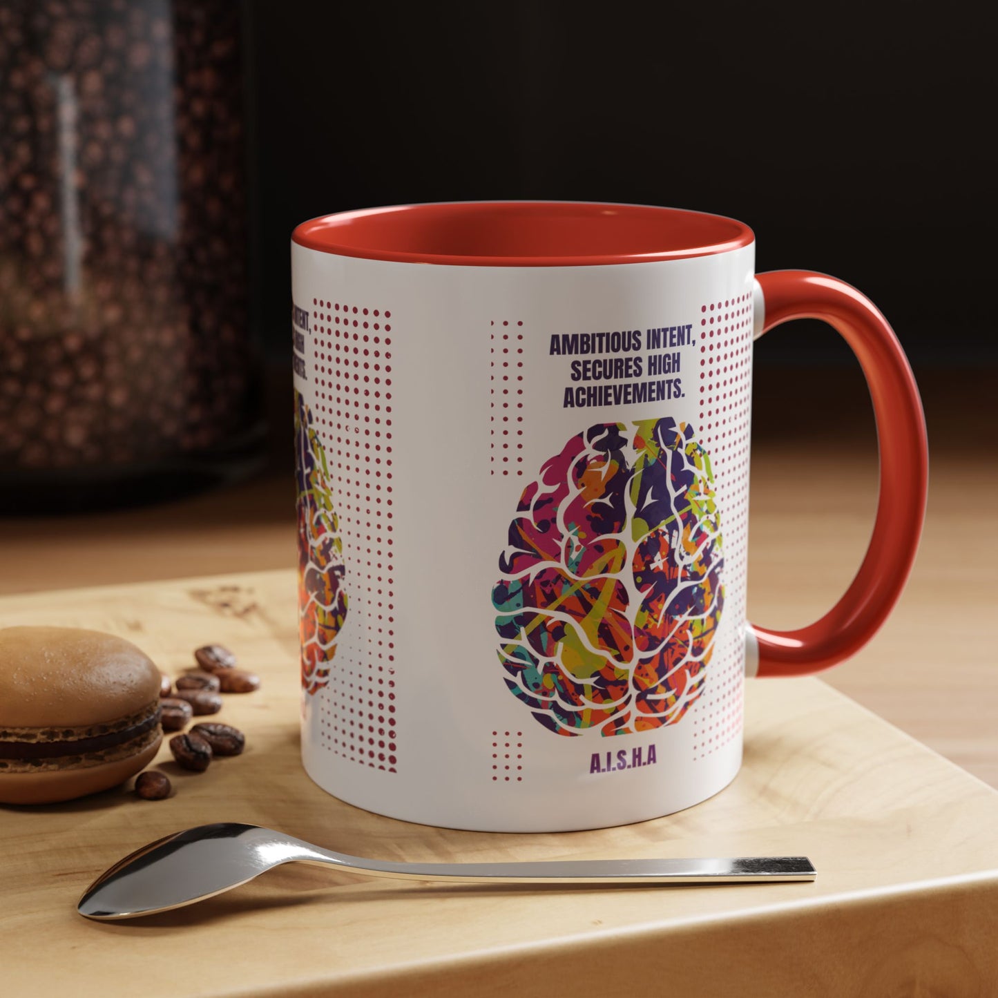 Personalized Initial Brain Accent Coffee Mug