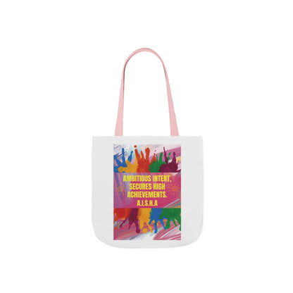 Personalized Initial Quote Colorful Paint Canvas Tote Custom Name