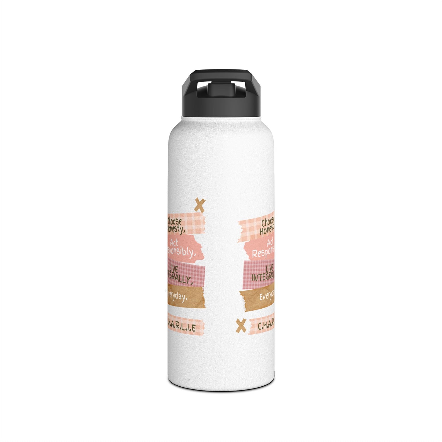 Personalized Initial Quote Note Steps Stainless Steel Water Bottle