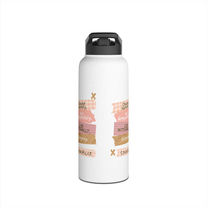 Personalized Initial Quote Note Steps Stainless Steel Water Bottle