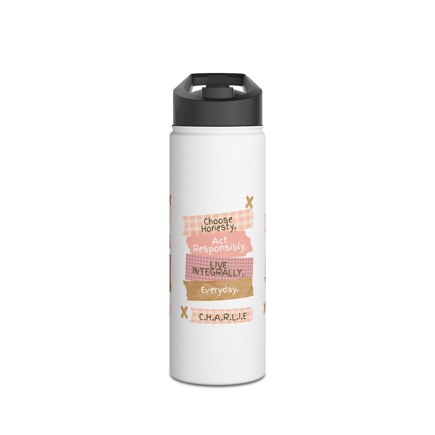 Personalized Initial Quote Note Steps Stainless Steel Water Bottle