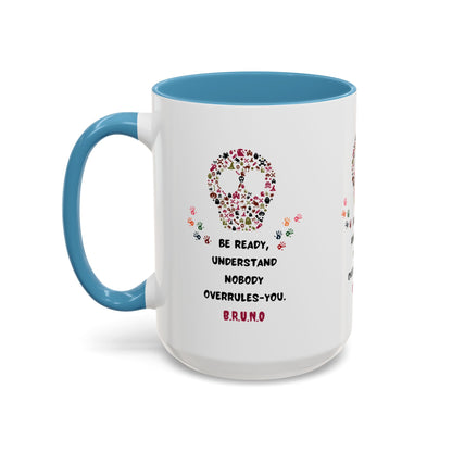 Personalized Initial Floral Skull Accent Coffee Mug