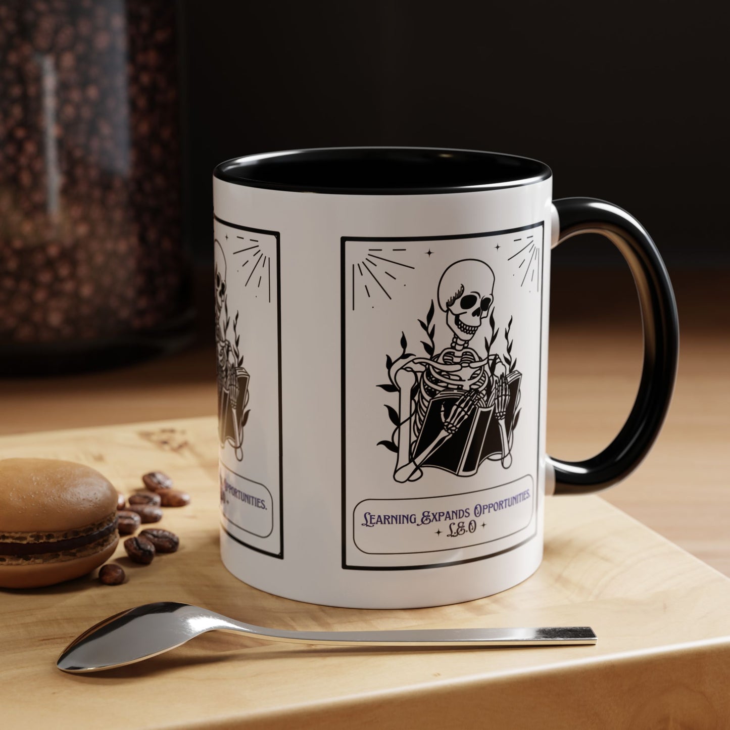 Personalized Initial Skeleton Accent Coffee Mug
