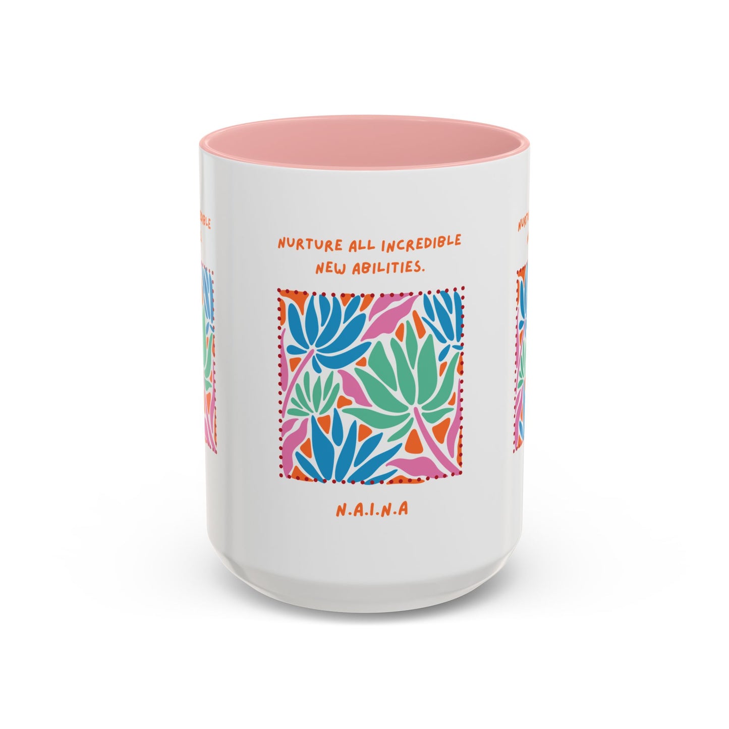 Personalized Initial Floral Momentum Accent Coffee Mug
