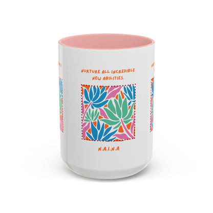 Personalized Initial Floral Momentum Accent Coffee Mug
