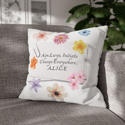 Personalized Initial Quote Clip Note — Custom Sayings on Square Poly Canvas Pillowcase