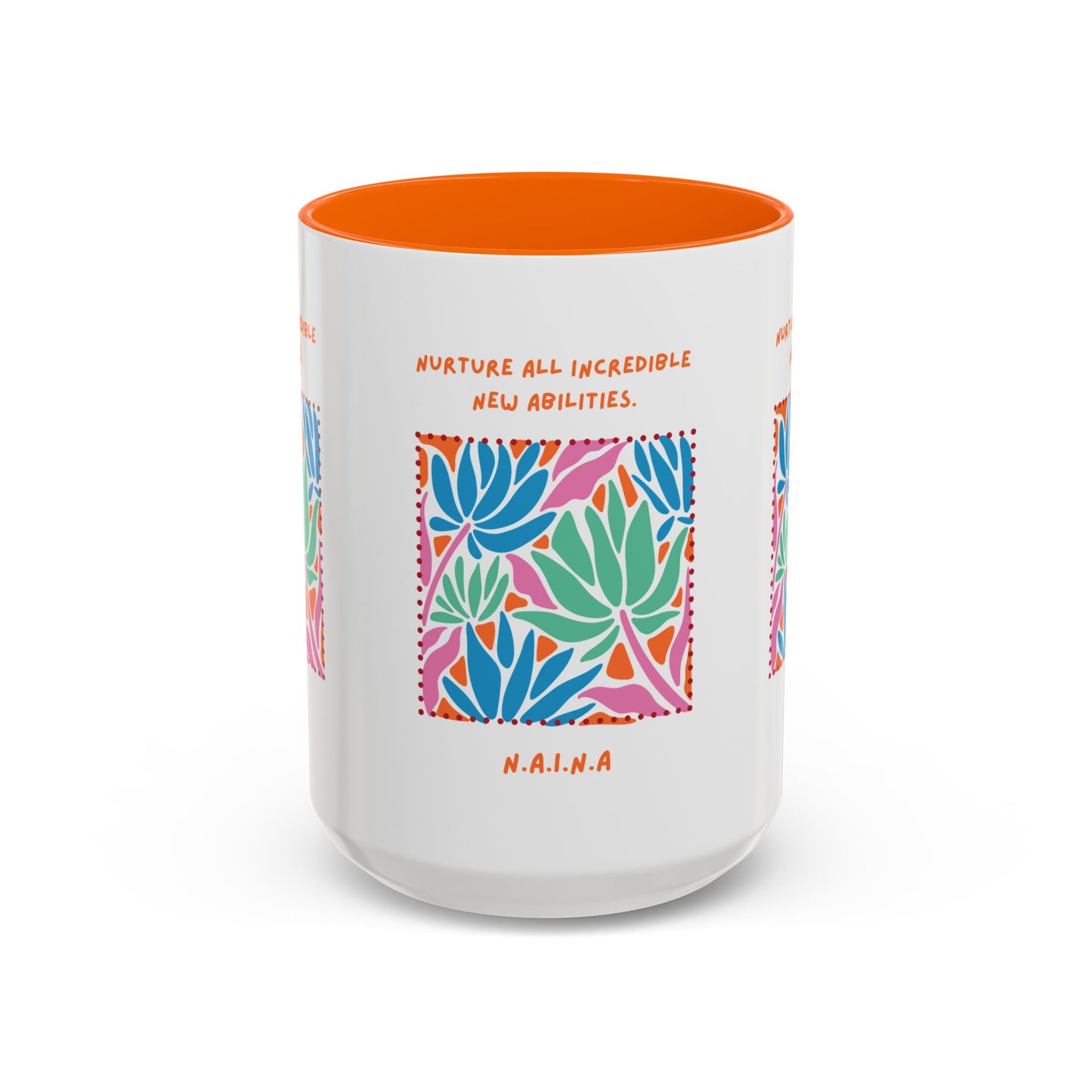 Personalized Initial Floral Momentum Accent Coffee Mug