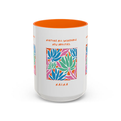 Personalized Initial Floral Momentum Accent Coffee Mug