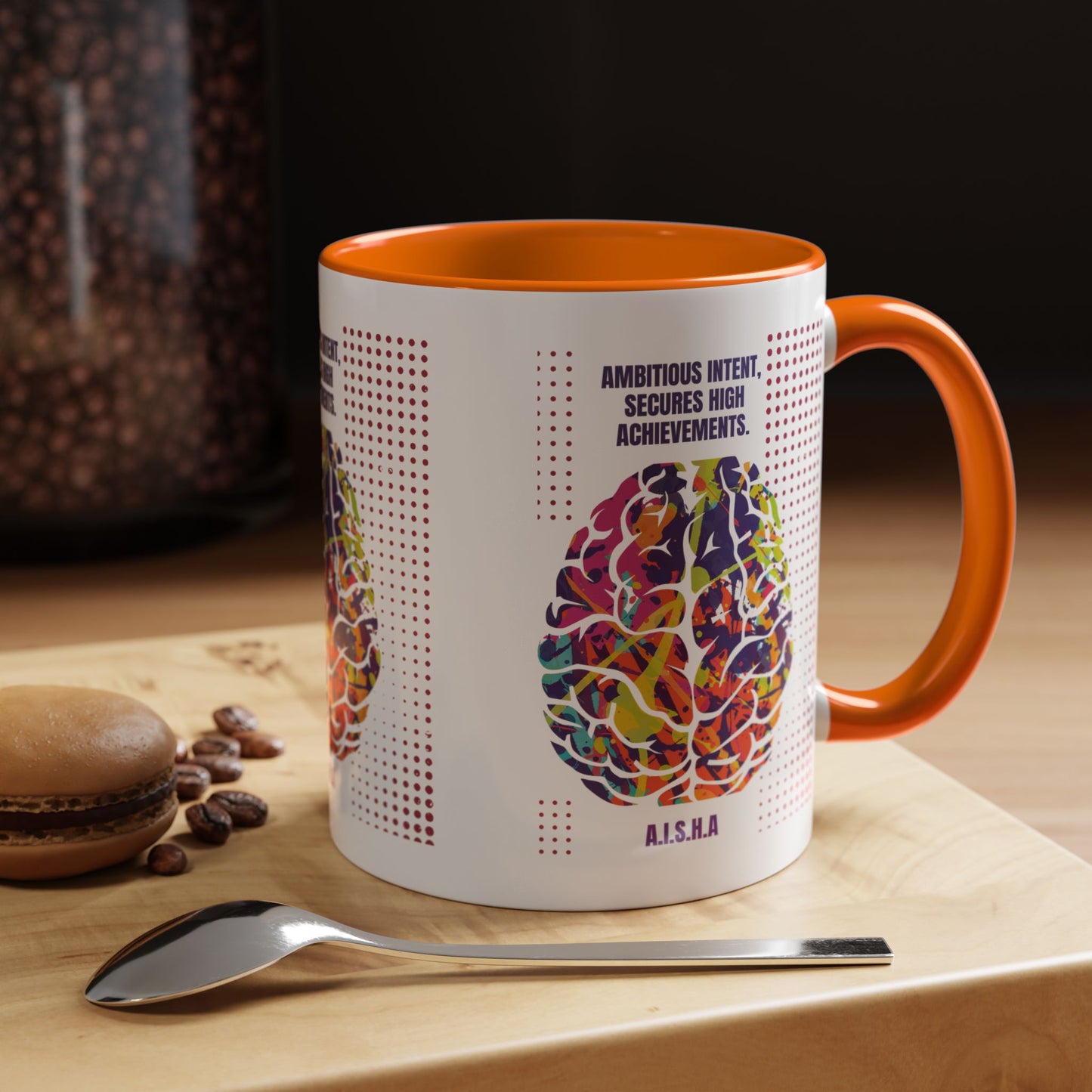 Personalized Initial Brain Accent Coffee Mug