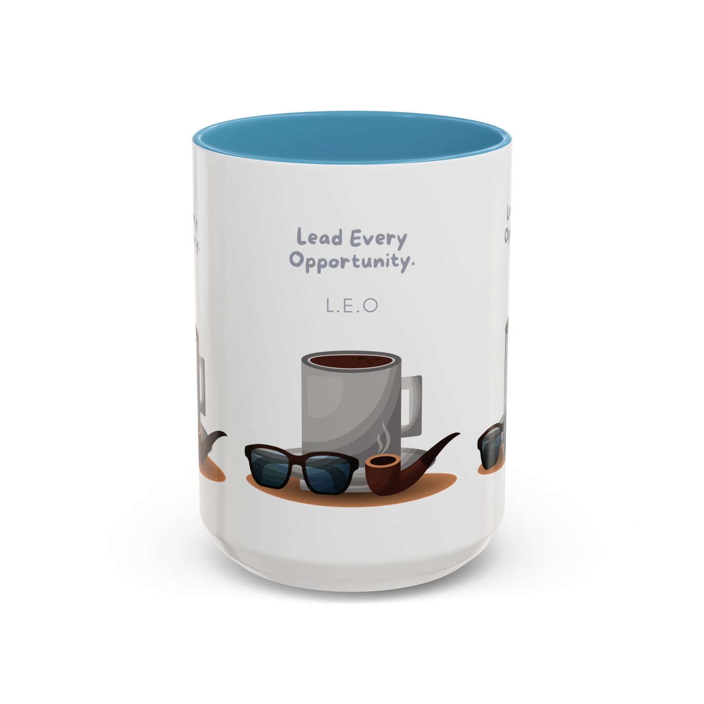 Personalized Initial Coffee and Sunglasses Accent Coffee Mug