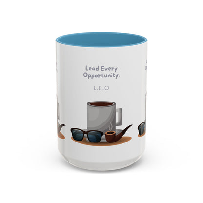 Personalized Initial Coffee and Sunglasses Accent Coffee Mug