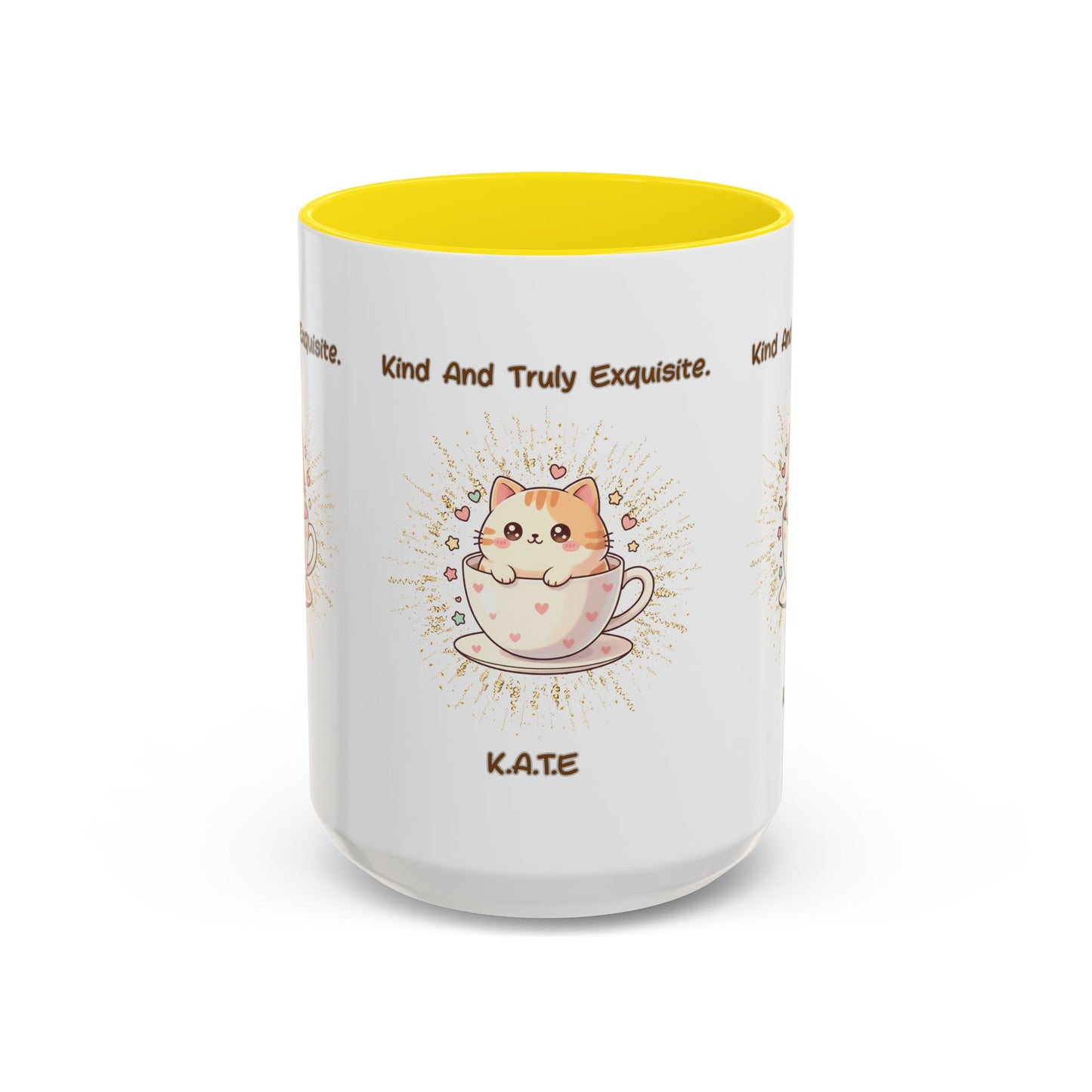Personalized Initial Exquisite Cat Accent Coffee Mug