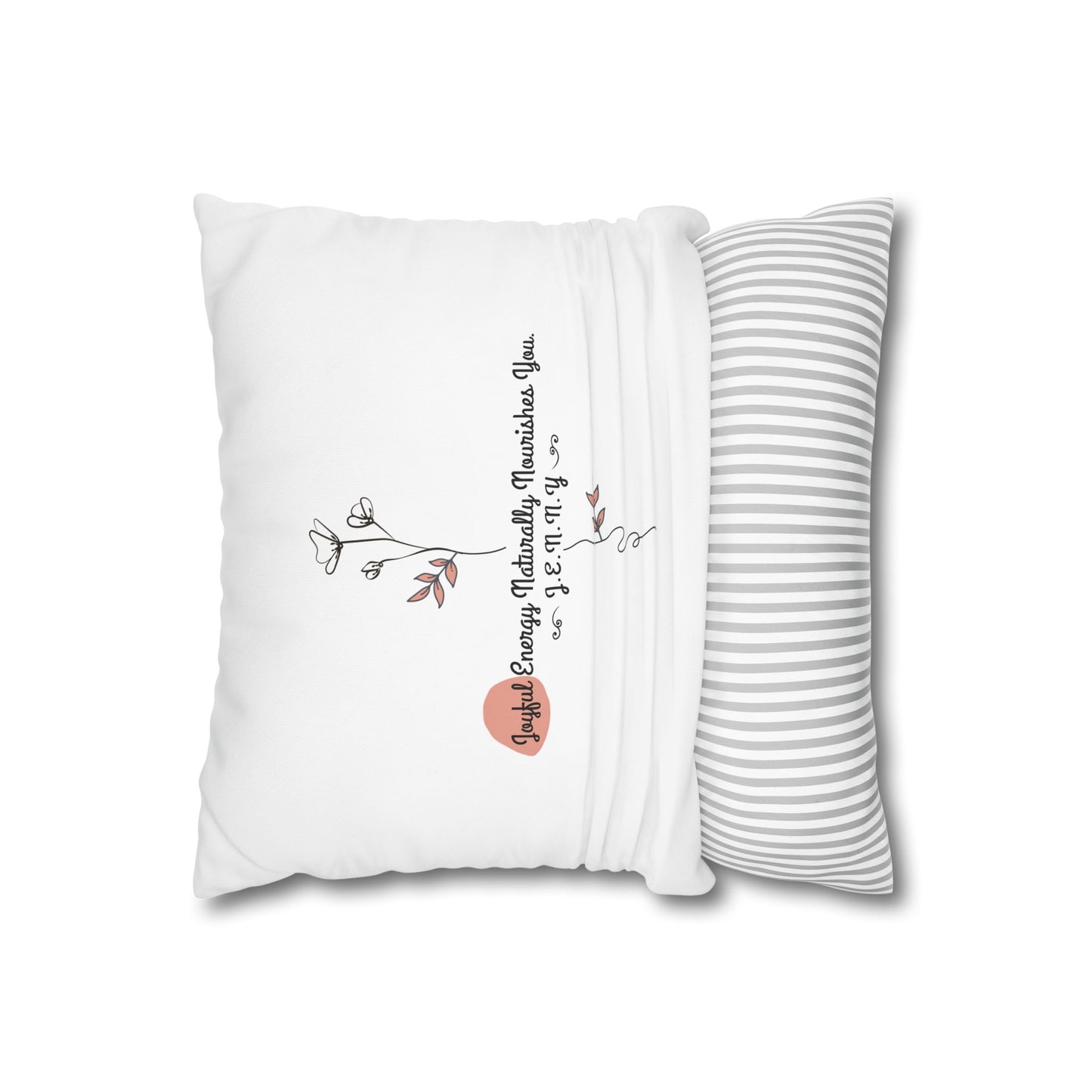 Personalized Initial Floral Minimalist — Custom Sayings on Square Poly Canvas Pillowcase