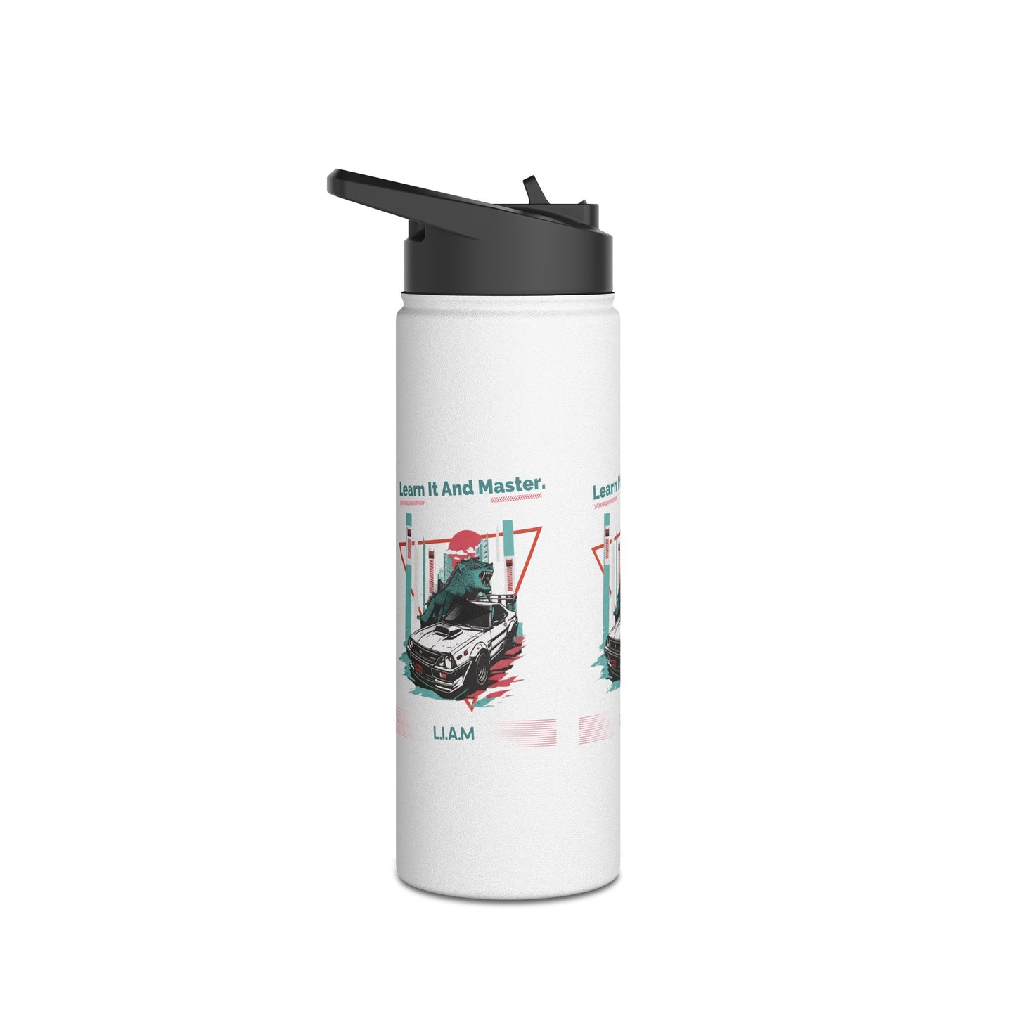 Personalized Initial Quote Dinosaur Car Stainless Steel Water Bottle