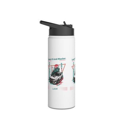 Personalized Initial Quote Dinosaur Car Stainless Steel Water Bottle