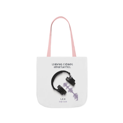 Personalized Initial Quote Headphones Canvas Tote Custom Name
