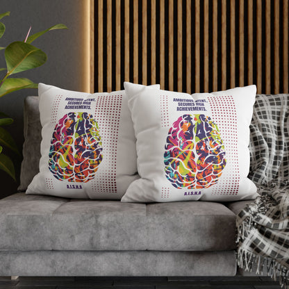 Personalized Initial Quote Brain — Custom Sayings on Square Poly Canvas Pillowcase