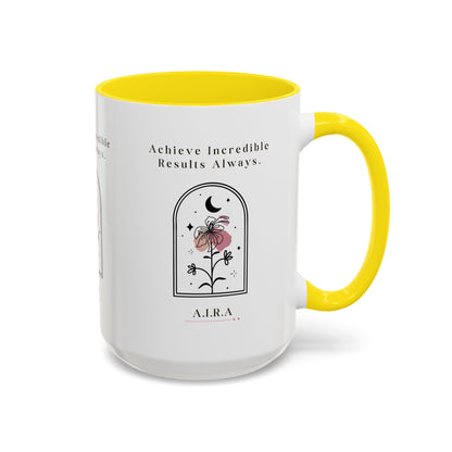 Personalized Initial Floral Moon Accent Coffee Mug