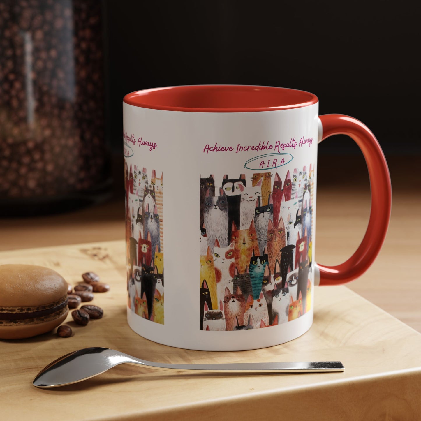 Personalized Initial Cat Collage Accent Coffee Mug