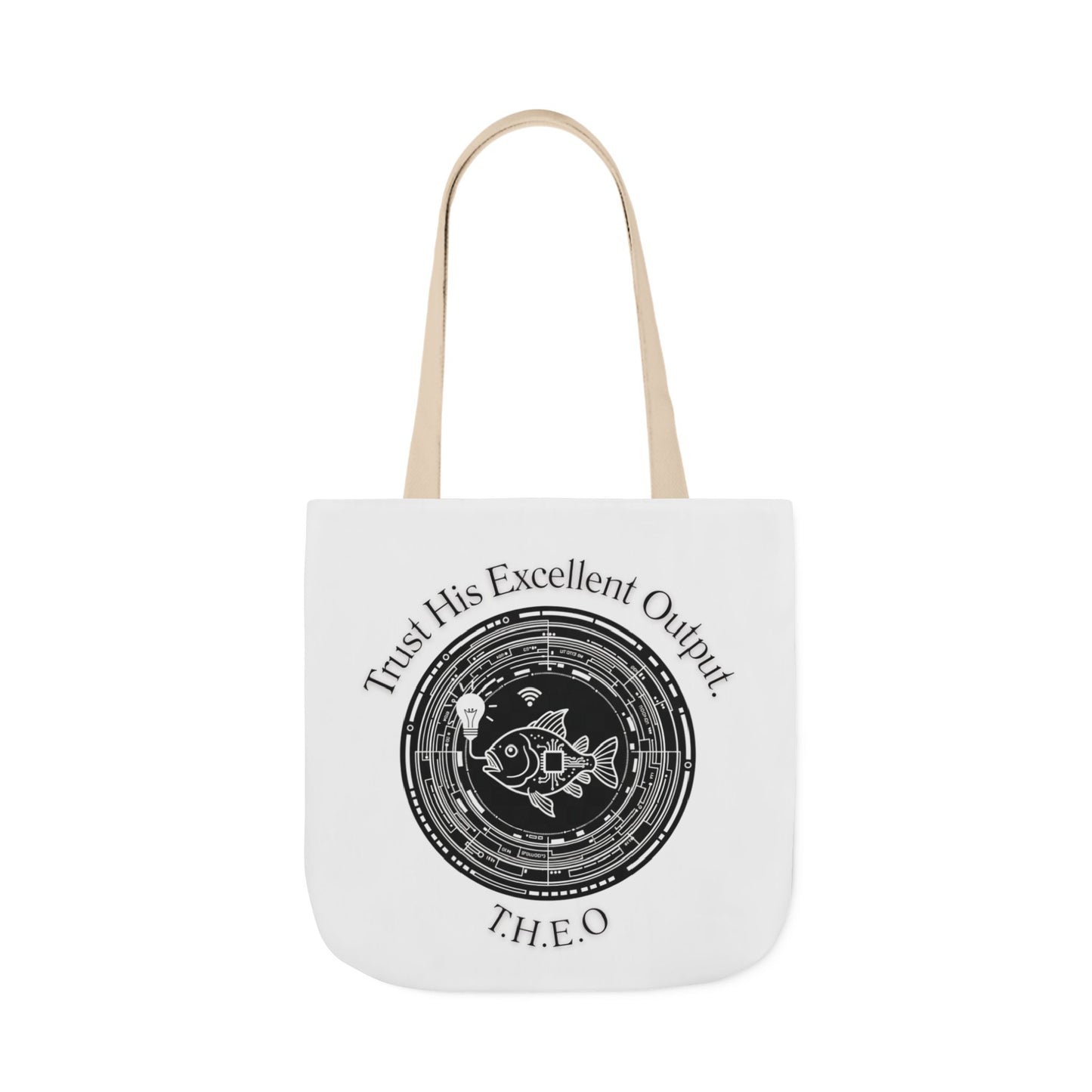 Personalized Initial Quote Circle Fish Canvas Tote Custom Name