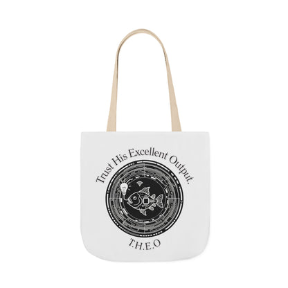 Personalized Initial Quote Circle Fish Canvas Tote Custom Name