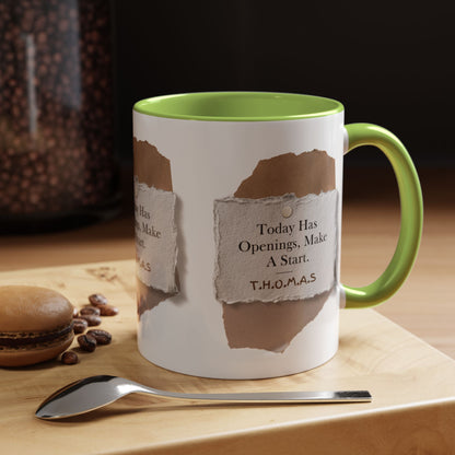Personalized Torn Paper Note Accent Coffee Mug