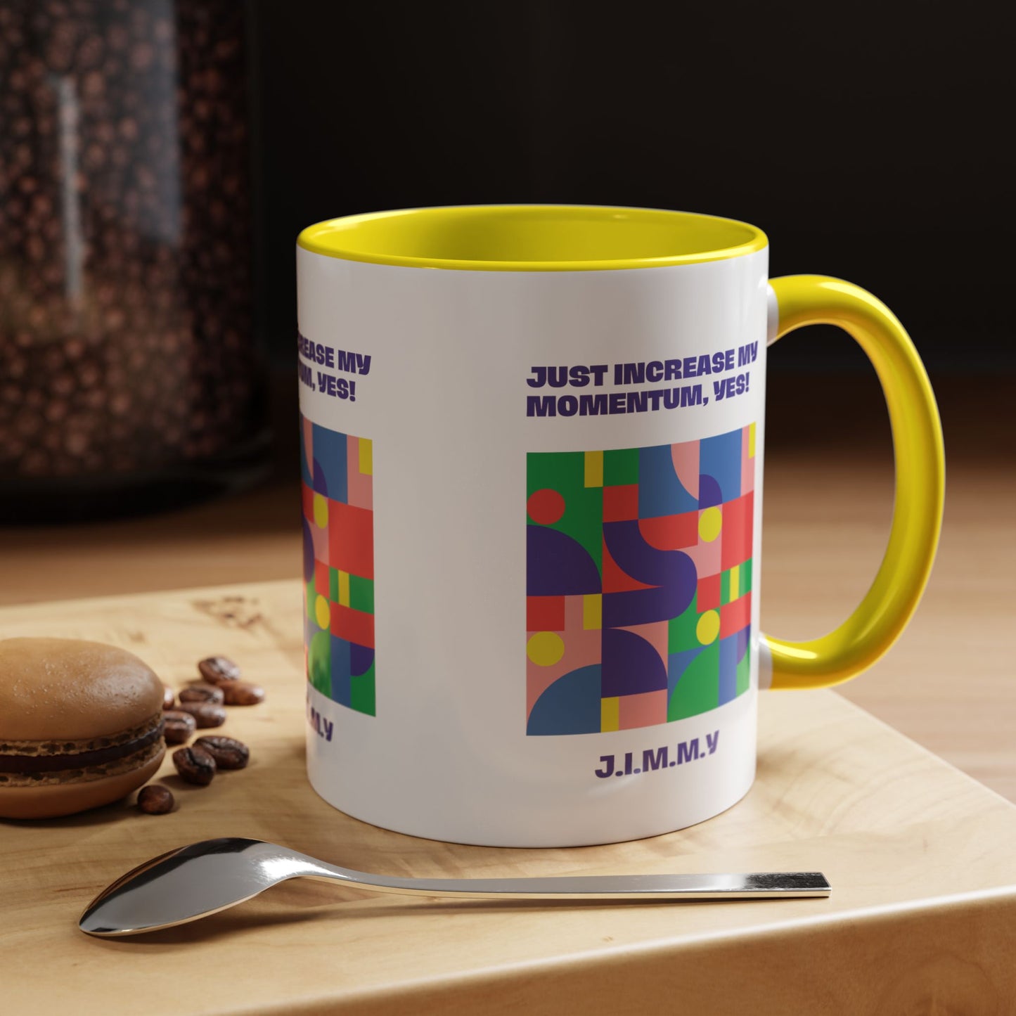 Personalized Initial Colorful Momentum Accent Coffee Mug