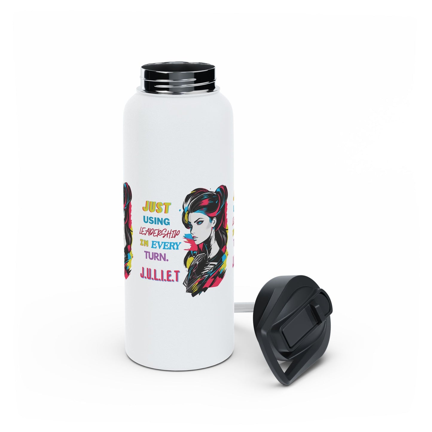 Personalized Initial Quote Vintage Girl Stainless Steel Water Bottle