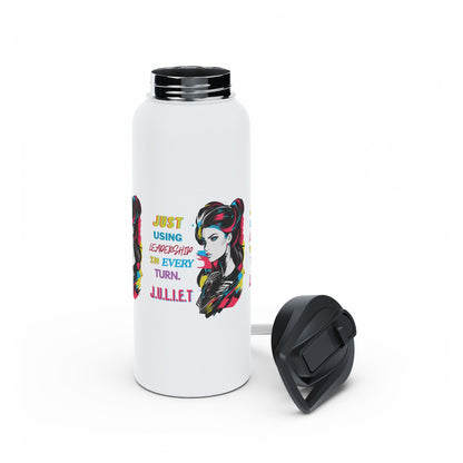 Personalized Initial Quote Vintage Girl Stainless Steel Water Bottle