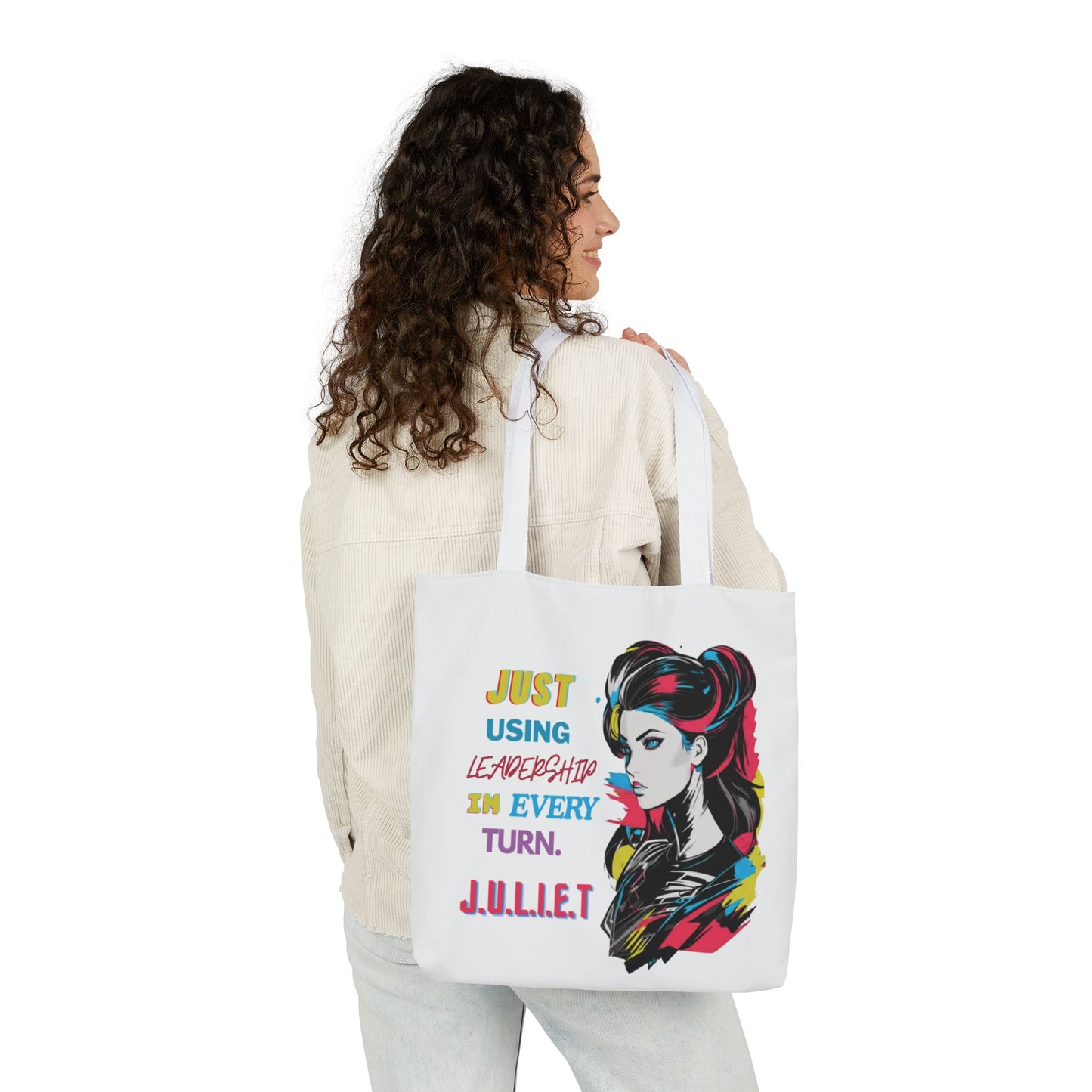 Personalized Initial Quote Cosmetic Colorful Girl Tote Custom Name