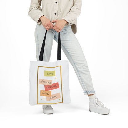 Personalized Initial Quote Inspirational Canvas Tote Custom Name