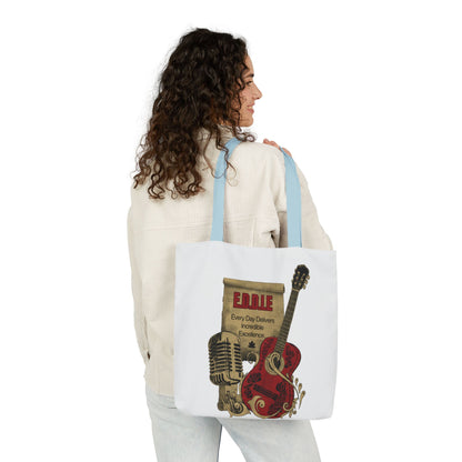 Personalized Initial Quote Guitar Canvas Tote Custom Name