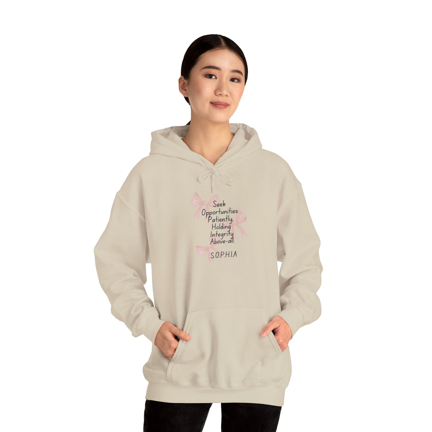Personalized Pink Bow Hooded Sweatshirt