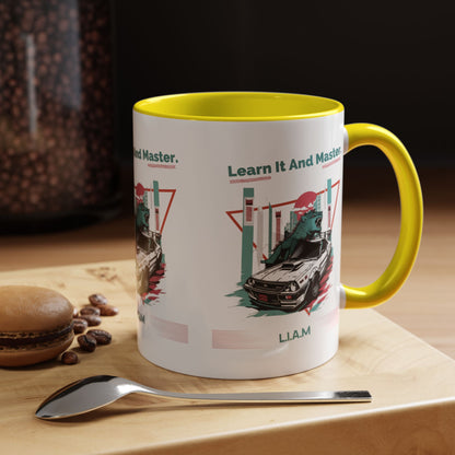 Personalized Retro Racing Accent Coffee Mug