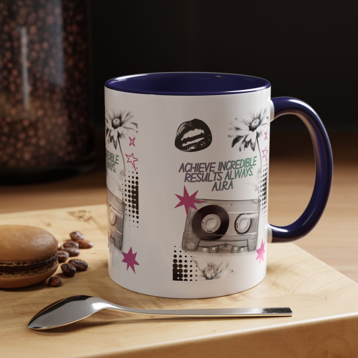 Personalized Cassette Vibes Accent Coffee Mug